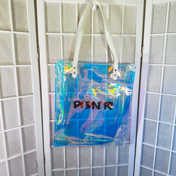 PINK Summer Carnival VIP  Tote Bag Iridescent PINK Tote Bag. - Picture 2 of 11